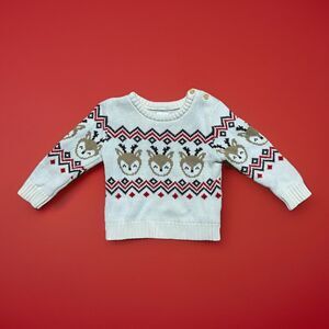 Holiday Time Toddler 18 Month Fair Isle Long Sleeve Reindeer Christmas Sweater